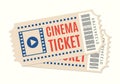 Cinema Ticket Icon. Movie Or Film Admission Coupon. Two Tickets. Vector Illustration